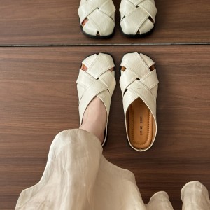 法式软底包头拖鞋女鞋夏外穿新款平底休闲凉鞋
