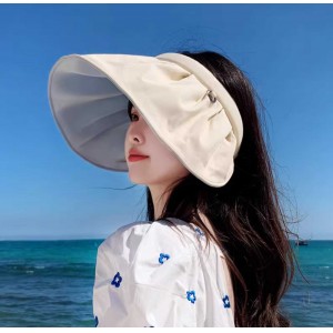 防晒帽女夏季新款帽子防紫外线贝壳帽户外空顶帽发箍遮阳帽